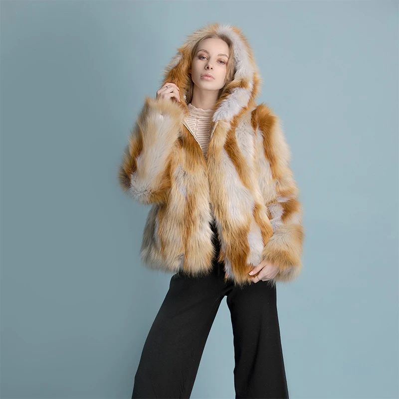 Осень-зима 2019 новинка Женское пальто из искусственного меха свободное с