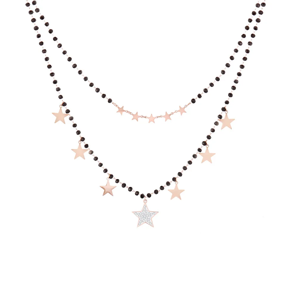 Блестящее хрустальное ожерелье с кисточкой и звездой Серебряное ювелирное