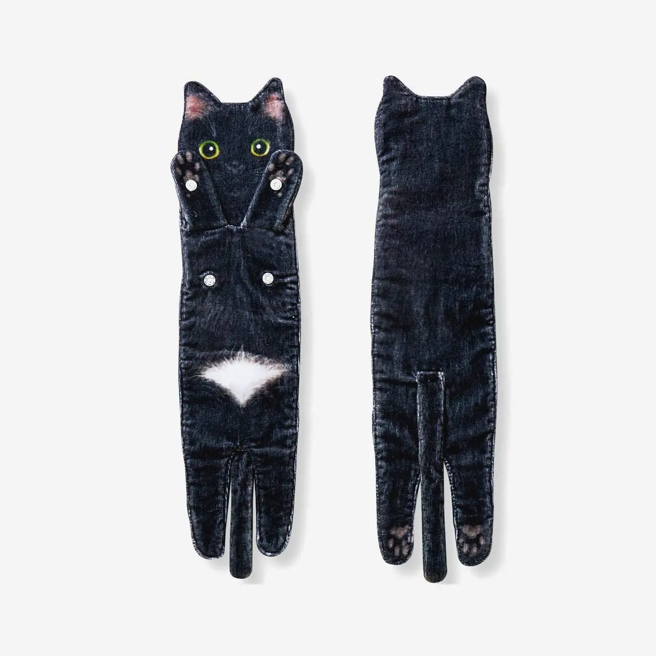 Toallitas largas con forma de gato para el ba&ntilde;o, toallas colgantes de secado r&aacute;pido para la cocina, c&oacute;modas y con fuerte absorci&oacute;n de agua, fibra Superfina-1