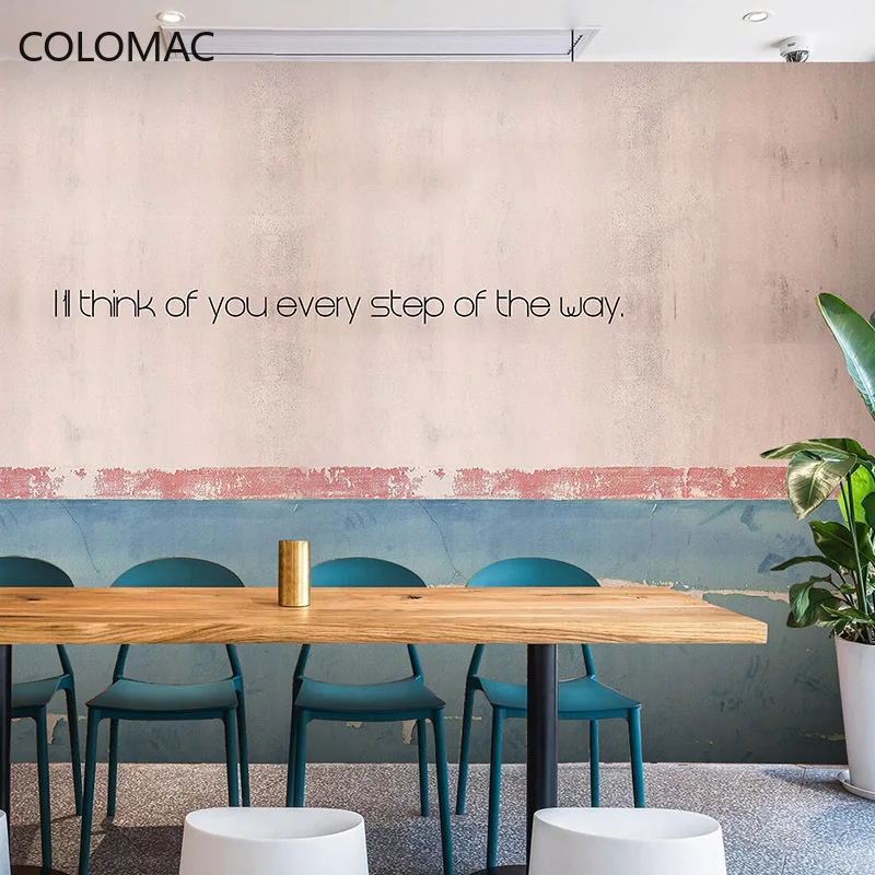 

Colomac Custom Geometric Cement Wallpaper Retro Clothing Store Company Reception Counter Background Mural Decor Dropshipping