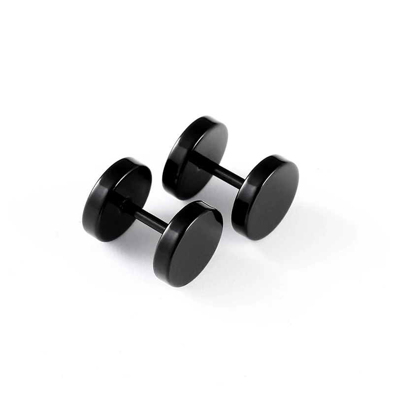 Медицинские серьги из титановой стали серьги-гвоздики в Корейском стиле черная