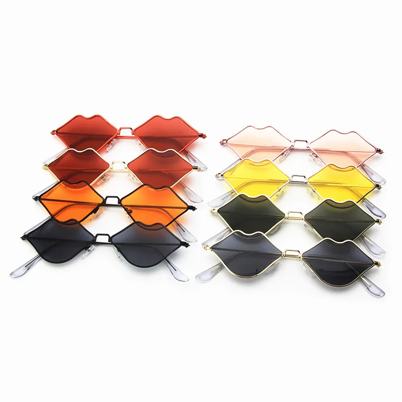 Сексуальные красные губы солнцезащитные очки Хиппи Винтажные Солнцезащитные