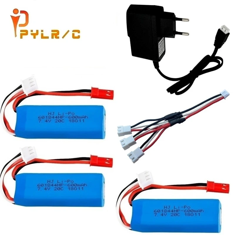 Обновленный комплект зарядного устройства Lipo 7 4 в 600 мАч для WLtoys K969 K979 K989 K999 P929 P939