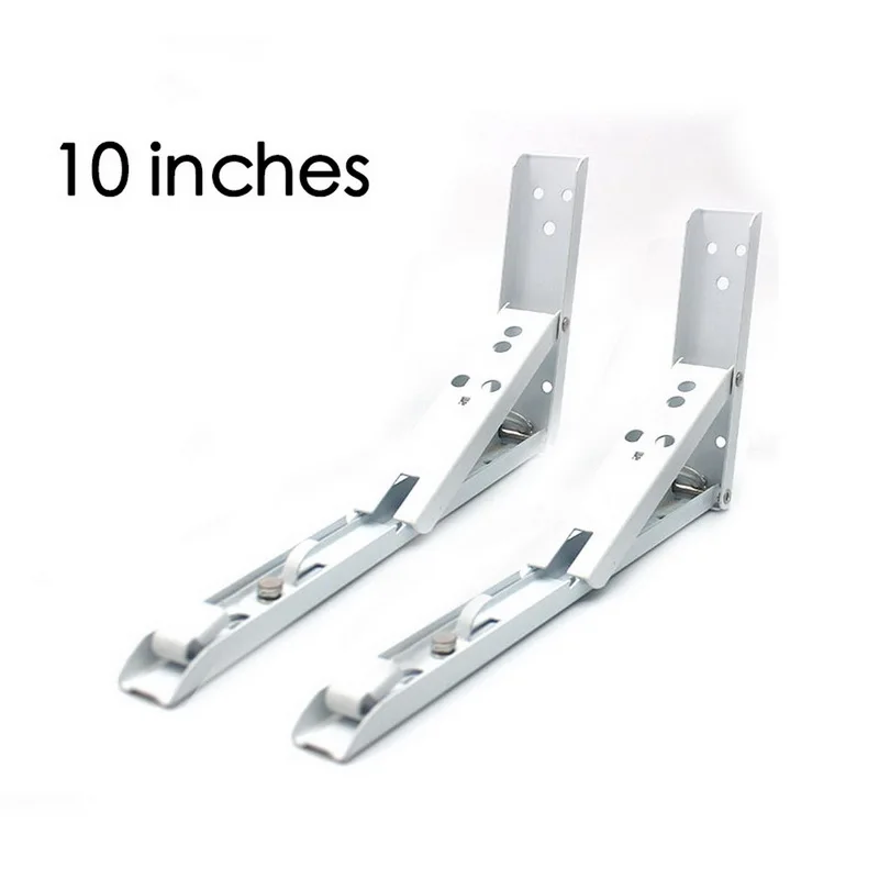 10 inches 2 шт. белый складной Угловой Кронштейн регулируемый настенный Прочный подшипник полка Кронштейн DIY домашний металлический сверхмощный стеллаж кронштейны - Цвет: 10 inches