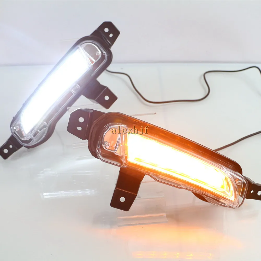 

Дневные ходовые огни July King, чехол для Suzuki Vitara 2015 ~ 2019, светодиодный передний бампер DRL с желтым сигналом поворота