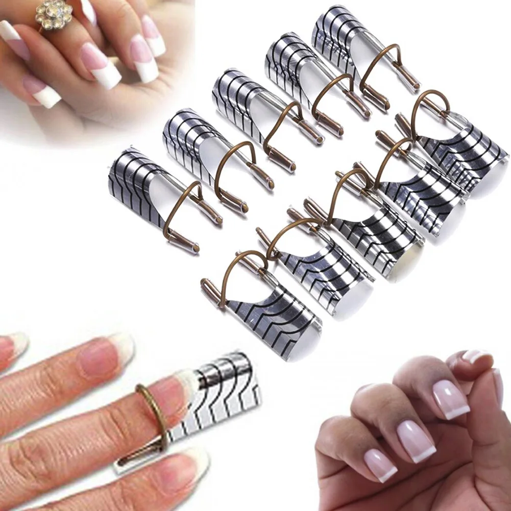 5Pcs/Set Women Reusable UV Gel Acrylic Tips Nail Art Extension Guide Form Tool