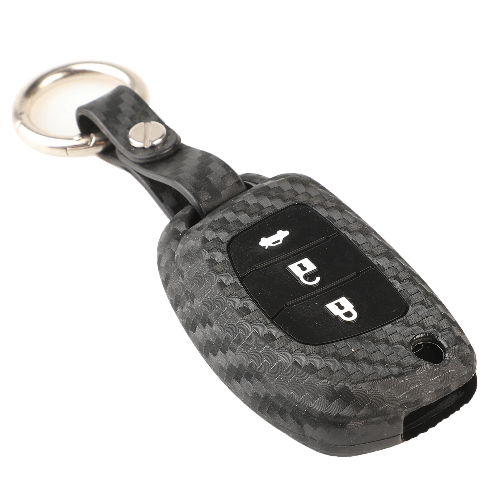 3B with Carbon Ring Jingyuqin волоконный чехол для ключей автомобиля для hyundai Creta Tucson Santa fe Elantra Sonata i20 i30 i40 i25 ix35 флип-пульт дистанционного управления Fob углеродный чехол - Название цвета: 3B with Carbon Ring