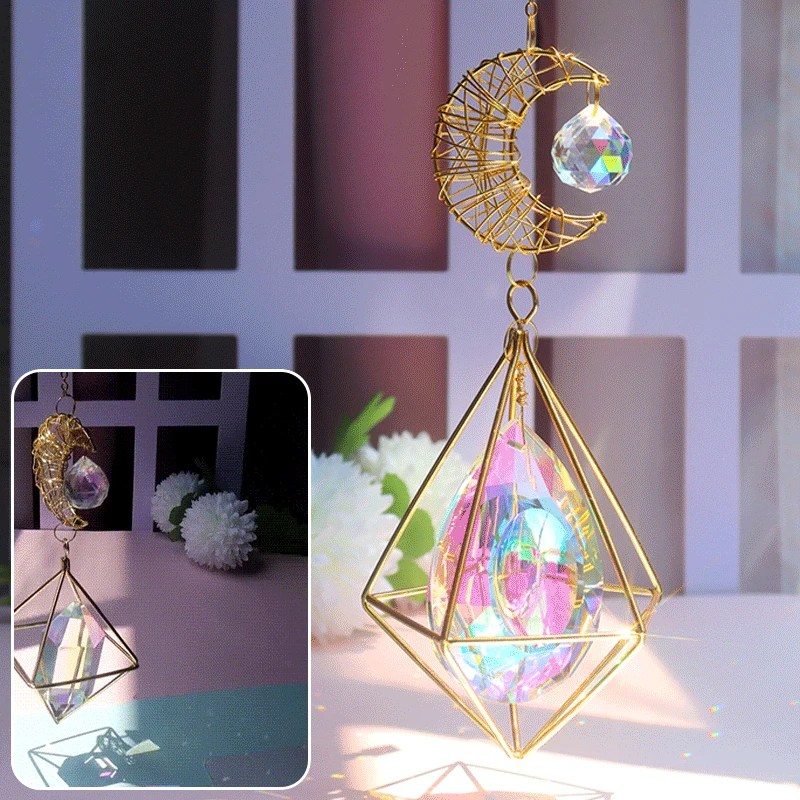 

Crystal Sun Catchers Wind Chime Love Heart Sun Prisms Hanging Wind Chimes Rainbow Chaser Window Wedding Curtain Hanging Pendants