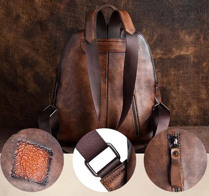 Женский кожаный рюкзак, винтажный рельефный рюкзак Mochila Feminina, повседневный женский рюкзак, женская сумка на плечо, рюкзак для путешествий