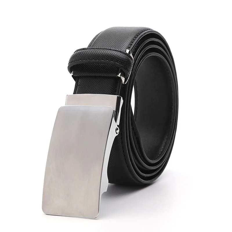 

Men's Leather Cowhide Belt Metal Vintage Automatic Buckle Business Trouser Ratchet Belt Waist Strap Male Fashion Styles