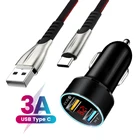 Автомобильное зарядное устройство с двумя USB-портами для Samsung S21 S20 Ultra Note 20 10 A72 A52 A32 Z Flip3