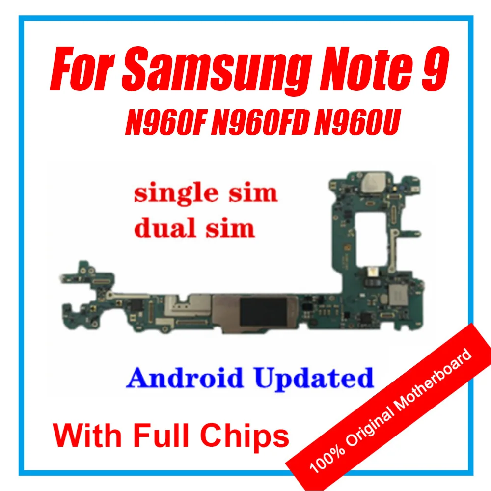 Материнская плата для Samsung note 9 N960F N960FD N960U Android OS 4G Поддержка одной/двух sim карт с