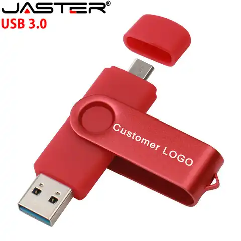 Двухсторонний USB флеш-накопитель JASTER, OTG USB 3,0, 128 ГБ, 16 ГБ, 32 ГБ, флешка для Android мобильный телефон, 8 ГБ, 64 ГБ