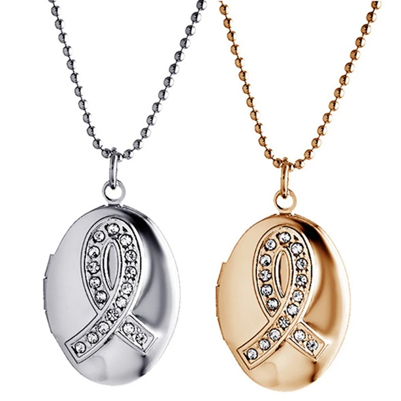 Новое Розовое Ожерелье с раком груди художественный стеклянный кабошон ожерелья