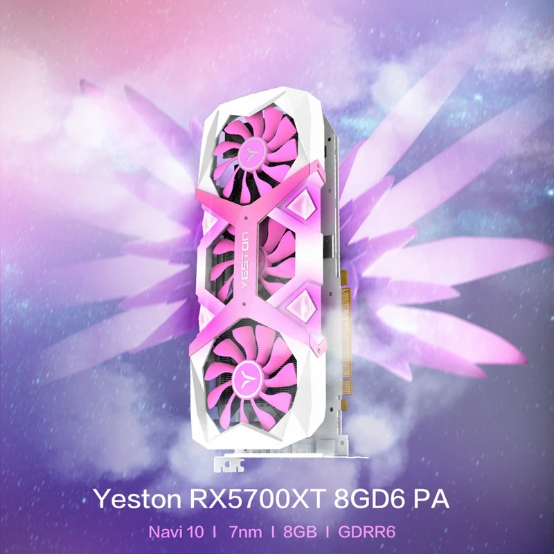 Yeston RX5700XT-8G D6 PA графическая карта Navi 10/7Nm рднк PCI Express 4 0 низкая Мощность потребление