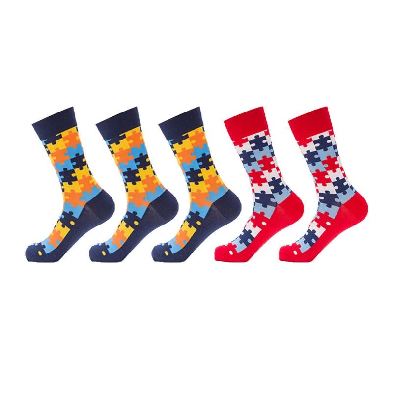 Цветные мужские носки из чесаного хлопка высококачественные хлопковые sokken