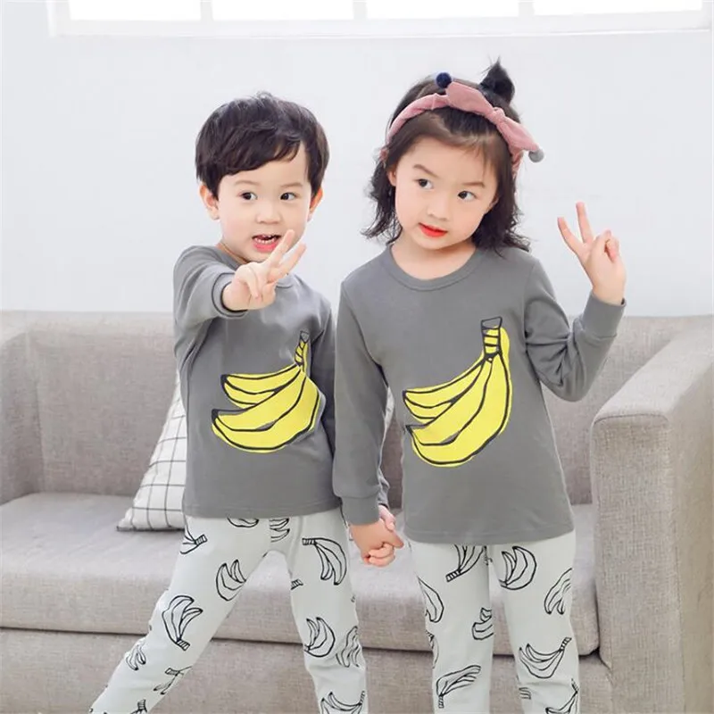 Пижамный комплект детский из хлопка на осень/зиму|Комплекты пижам| |