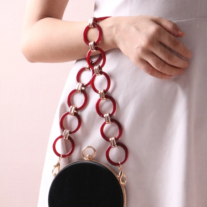 Роскошный дизайнерский ремешок из акрилового сплава круглая полимерная сумка с