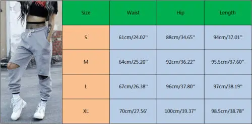 Женские Длинные шаровары с высокой талией серые свободные штаны дырками