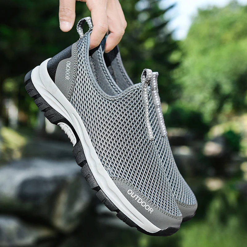 

Men's Vulcanize Shoe Sneakers Summer Mesh Casual Shoes Breathable Rubber Non-slip Lightweight Shoes 2021 Men Loafers Footwear