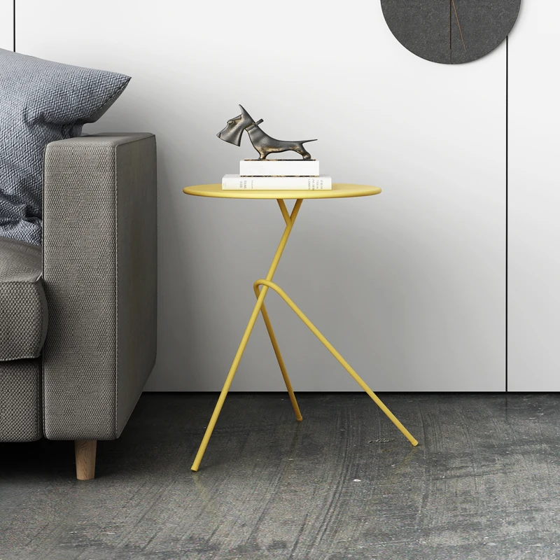 

Современный минималистичный угловой столик для дивана, железный Маленький журнальный столик, креативный угловой мини-столик, круглый стол