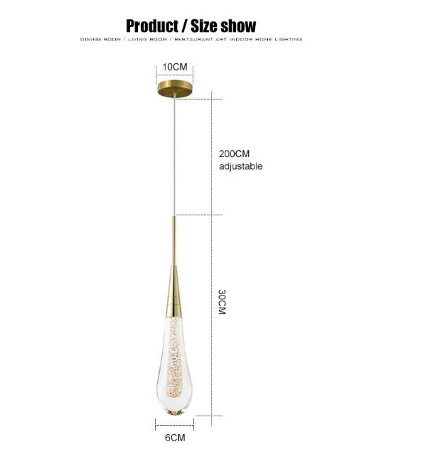 Креативный подвесной светильник в форме капли воды роскошные стеклянные