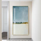 Абстрактный синий белый пейзаж Холст Плакаты печать золотые настенные картины для гостиной спальни прохода скандинавский домашний декор