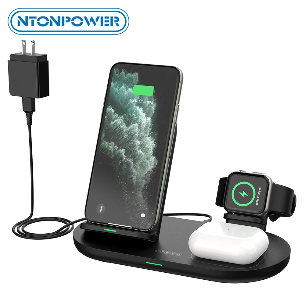 

NTONPOWER быстрая зарядная док-станция для Iphone 12/pro/11/pro/XS/Max/X/XR/8/8P Беспроводная Подставка для зарядки Android S10/S9/S8