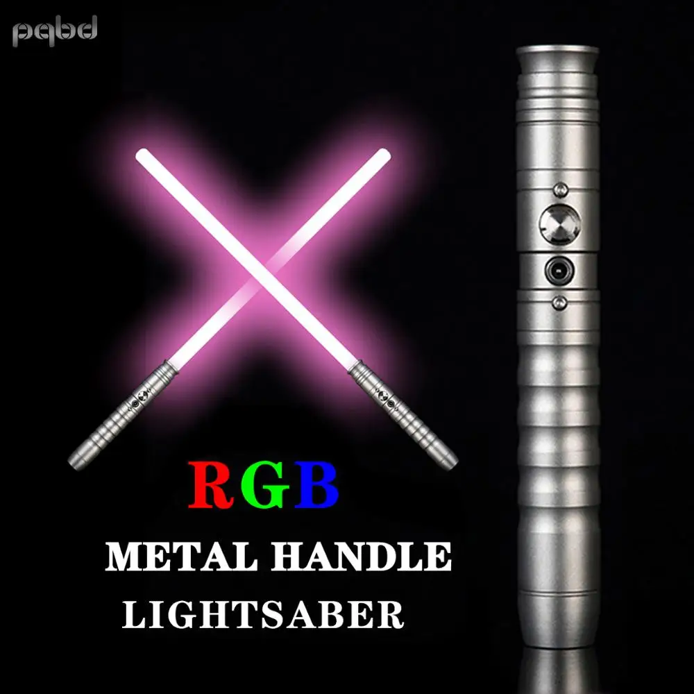 

Pqbd RGB световой меч 11 видов цветов, меняющий металлический материал ручки, детский подарок, светодиодная светящаяся лампа, игрушки