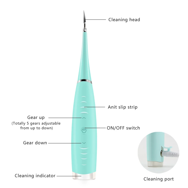 

Electric Ultrasonic Sonic Teeth Scaler Tooth Calculus Remover Cleaner Tooth Stains Tartar Tool Whiten Teeth Tartar Remove