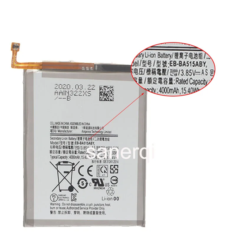 

For Samsung Replacement Battery EB-BA515ABY For Galaxy A51 Genuine Phone Battery 4000mAh