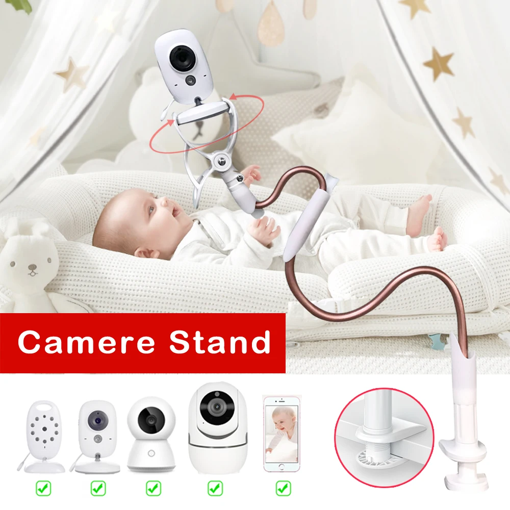 

2021 New Universal Phone Holder Stand Bed Lazy Cradle Long Arm Adjustable 95cm Baby Monitor Wall Mount Camera for Baby Safety