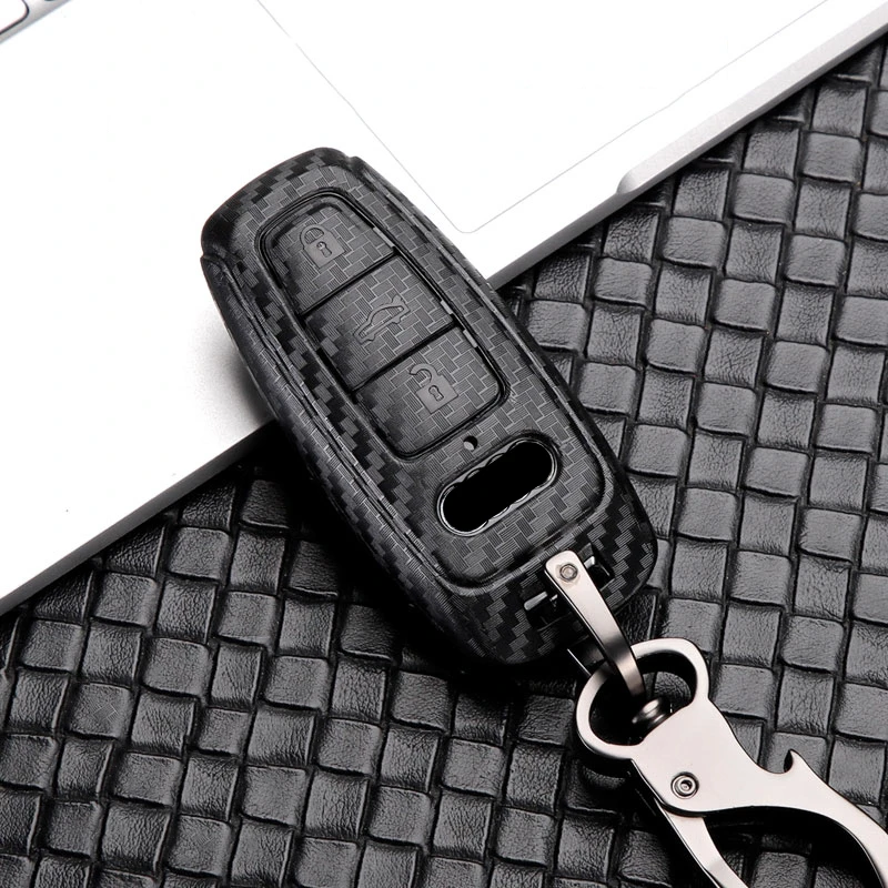 Глянцевый чехол для автомобильного ключа из углеродного волокна и АБС Audi 19 A6L/A4L/Q5L
