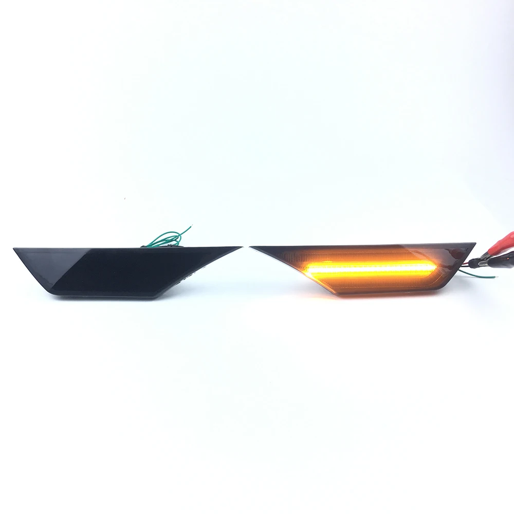 

Auto reflective turn signal lamp 2 smoked lens LED side marker lamps for Honda Civic 2016, 2017, 2018