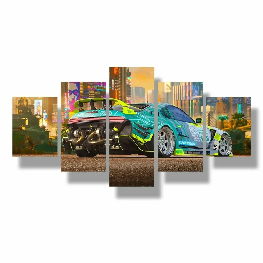 

No Framed Game Luxury Sports Car HD 5 piece Canvas Picture Print Wall Art Canvas Painting Wall Decor for Living Room