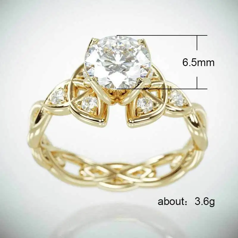 Кольцо с богатым деревом модное дамское Кристальное кольцо розовое золото