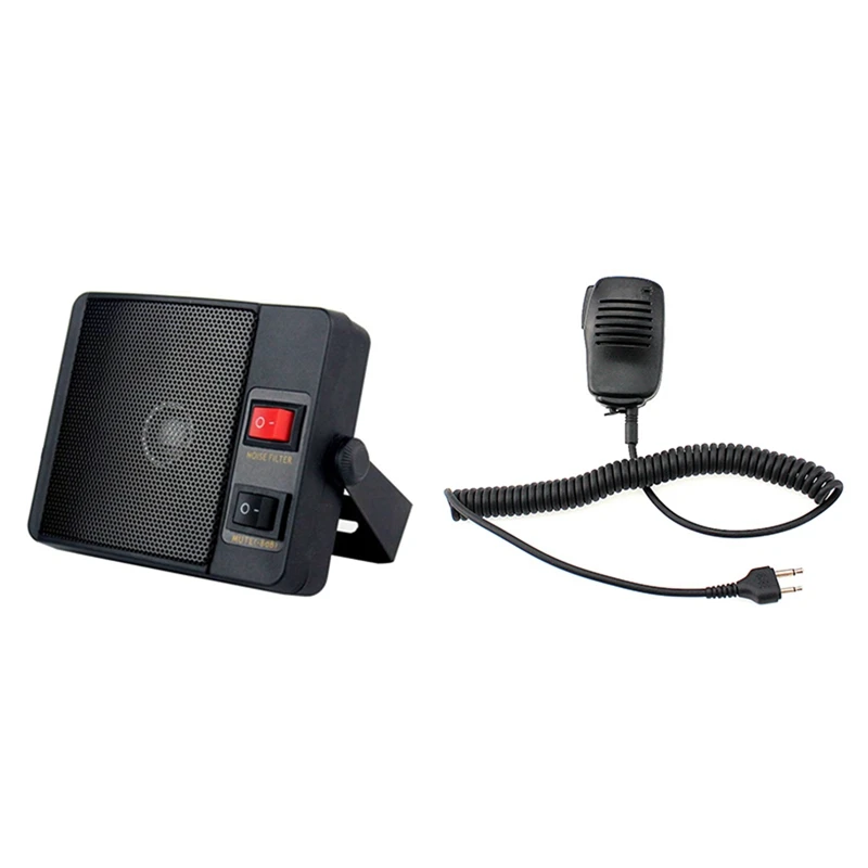 

1 Pcs 3.5mm TS-750 External Speaker & 1 Pcs Mini Speaker Mic Microphone PTT for Icom Two Way Radio IC-F3 SL25 V80