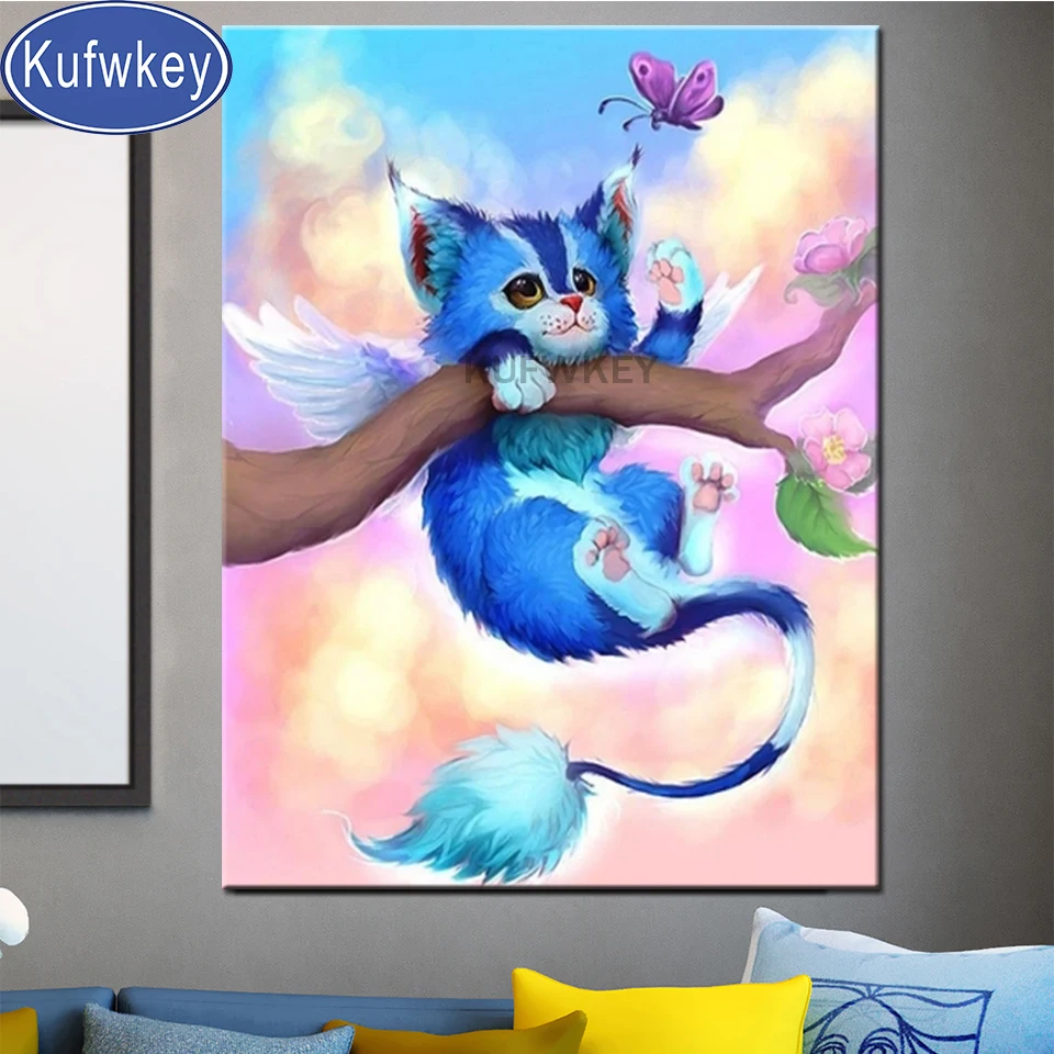 

Naughty cat cute animal cross stitch 5d puzzle diamond embroidery 5d diy diamond painting full square round drill mosaic set