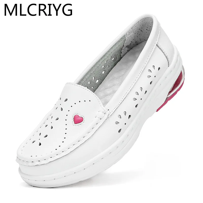 

2021 Women's Flat Shoes Fashion Women's Shoes Non-slip Shock Absorption Comfortable Casual Shoes Solid Color Love White Shoes
