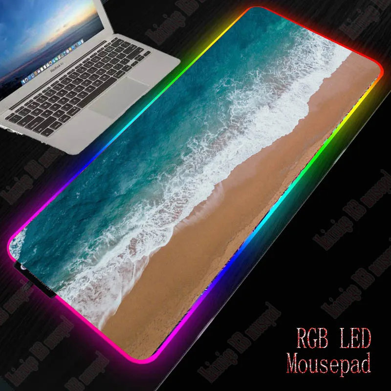 

MRGBEST Waves Beach Lockedge Large Gaming Mouse Pad Computer Gamer Keyboard Mouse Mat Hyper Beast Desk Mousepad Rubber Feet