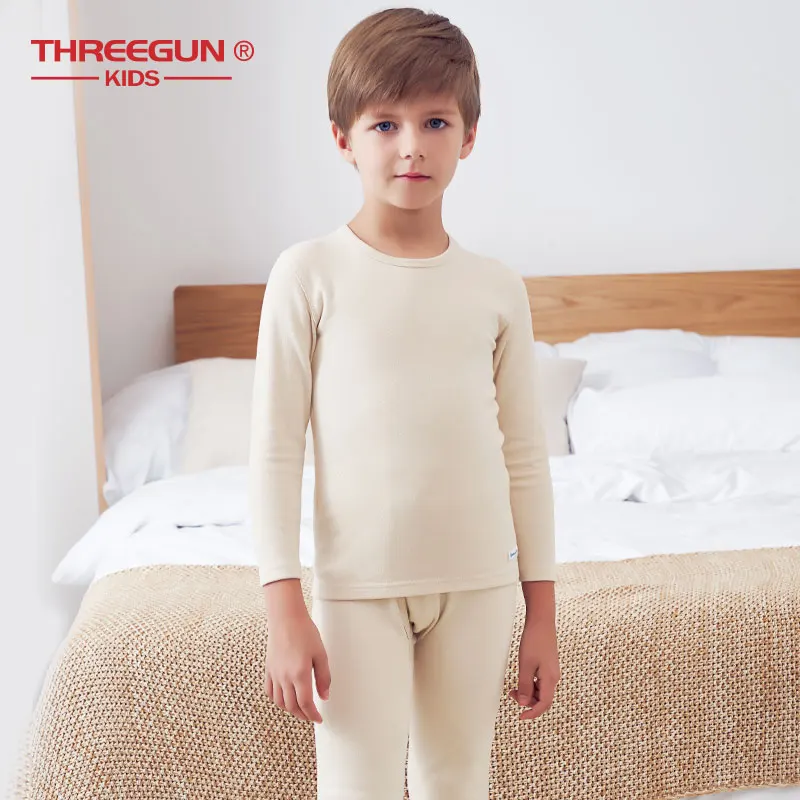 THREEGUN/детское хлопковое мягкое термобелье Детские подштанники для мальчиков