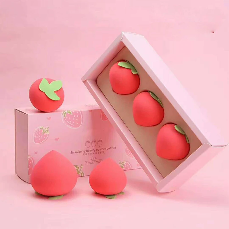 

Beauty Egg Fruit Dry and Wet Puff Super Soft Strawberry Avocado Peach Mango Pear Cute Set Of Makeup Tools