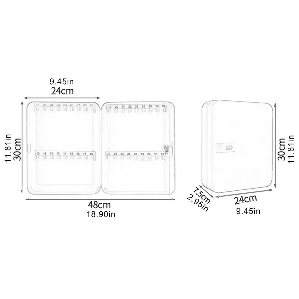 

Key Box Household Wall-Mounted Password Key Cabinet Storage Box Management Box Wall-Mounted Car Key Box
