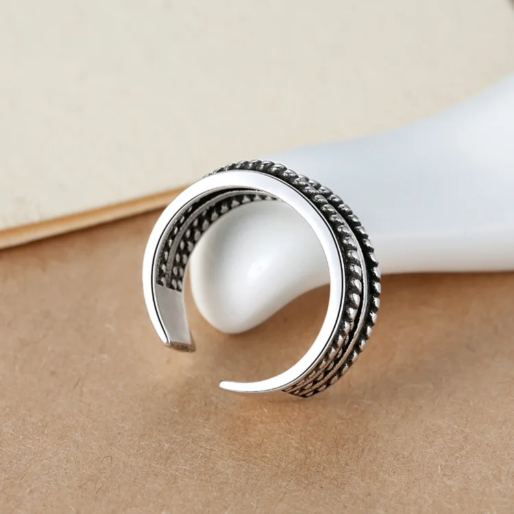 

New Cute Funny 925 Sterling Silver Multi-layer Finger Ring For Women Girls Gifts 100% Real Solid Silver Jewelry 2020
