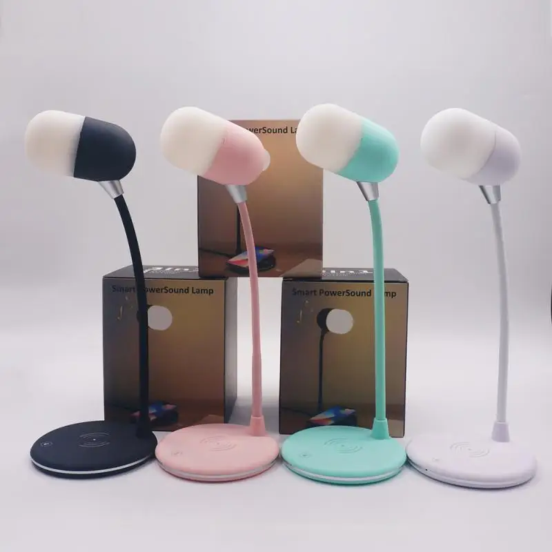 

Bedroom Study Reading Book Lamps Bluetoo Speaker Wireless Charging 3 In 1 Touch Desk Lamp Mini Bedside Night Light Usb Charging