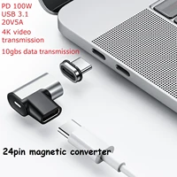 usb3 1 magnetic elbow type c converter pd 100w5a connector usb c fast charging adapter 4k 10gbs data transfer for macbookphone