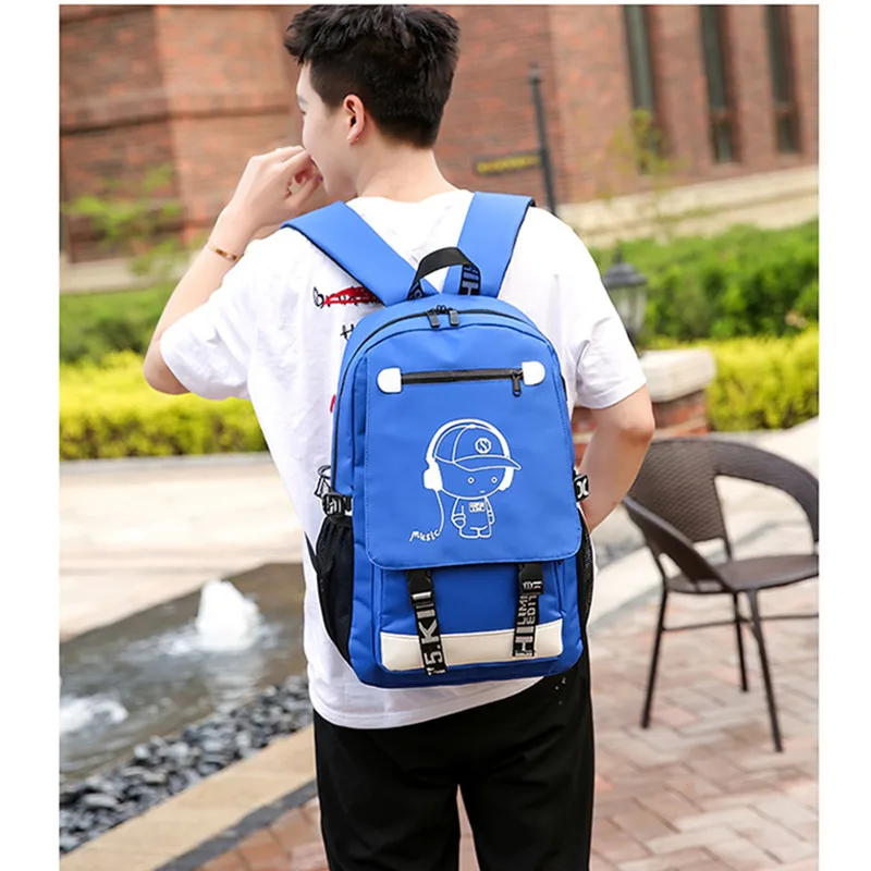 Школьный рюкзак из ткани Оксфорд 4 в 1 светящийся нагрудный Рюкзак 15 6 дюйма с