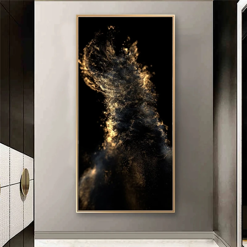 Большой размер Золотой абстрактные картины на холсте художественные плакаты и