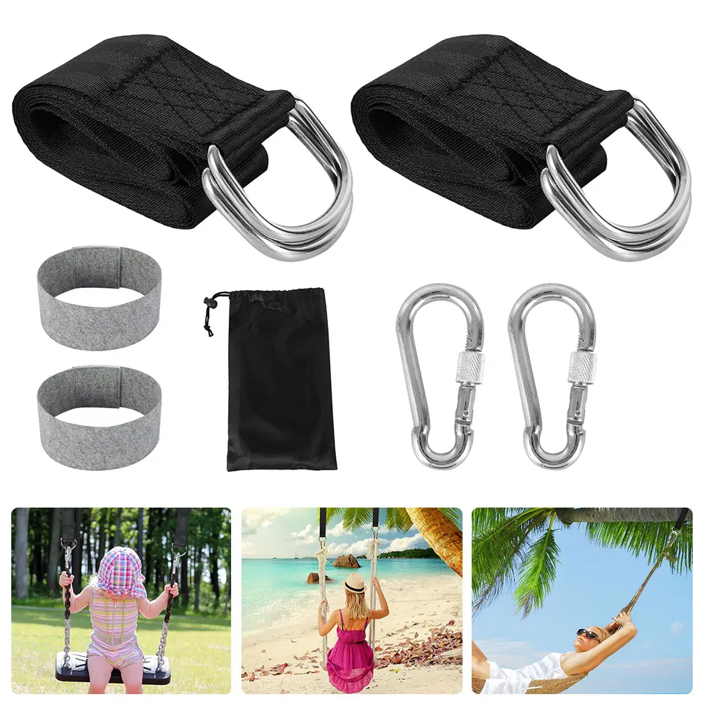 

Tree Swing Hanging Kit OutDoor Camping Hiking Hammock Hanging Belt Hammock Straps Rope Carabiner 500 KG Load Capacity Swing Rope