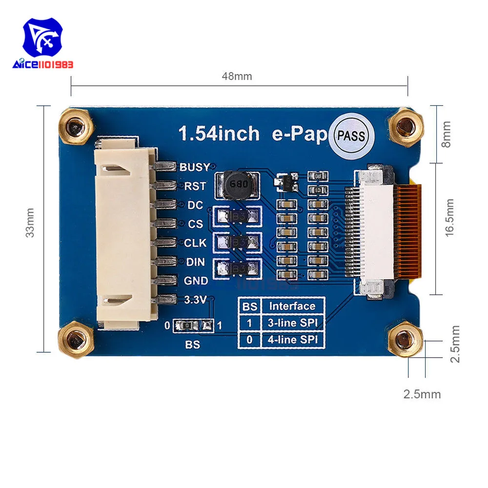 Diymore 1,5" электронный бумажный Модуль 200*200 электронный чернильный дисплей SPI интерфейс для Raspberry Pi Arduino STM32